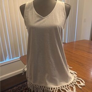 Fun J. Jill white Sleeveless Top with Crochet Detail